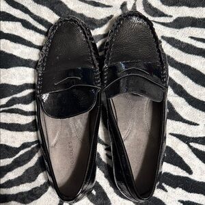 Aerosoles Patent Leather Look Black Women's Loafers